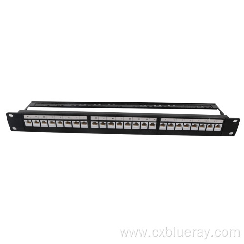 fully loaded 24port rack non shielded patch panel